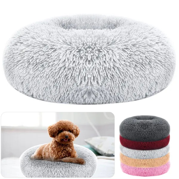 Fleece Dog Bed with Raised Rim — Non-Slip, Machine Washable