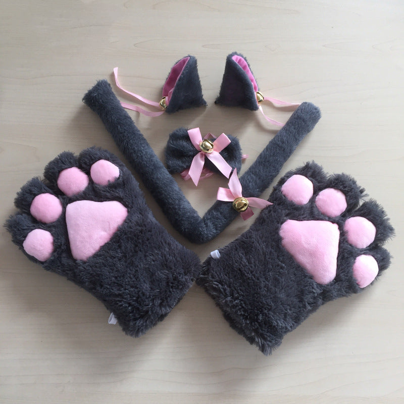 Plush Cat Paw & Tail Costume Set — Cosplay, Halloween & Anime