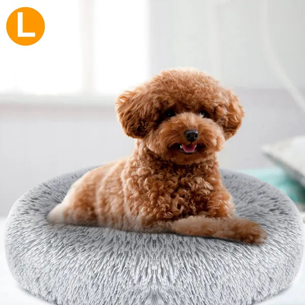 Fleece Dog Bed with Raised Rim — Non-Slip, Machine Washable