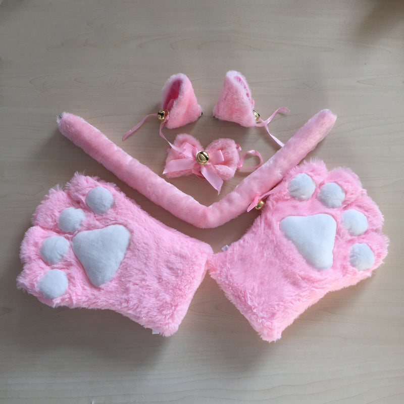 Plush Cat Paw & Tail Costume Set — Cosplay, Halloween & Anime
