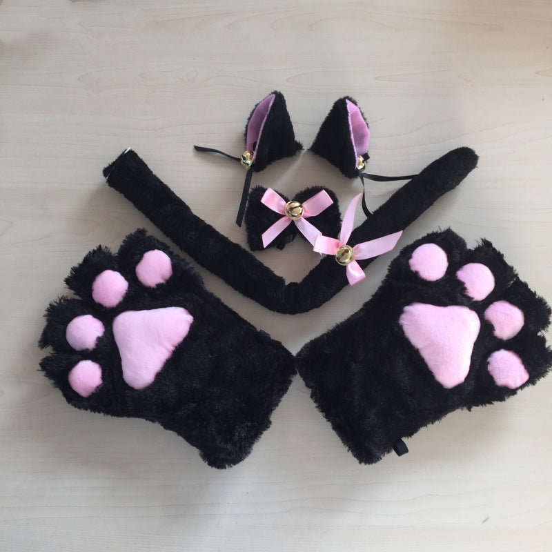 Plush Cat Paw & Tail Costume Set — Cosplay, Halloween & Anime
